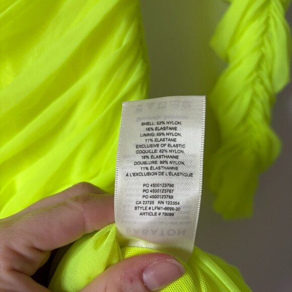 Aritzia Ten by Babaton Luxor Long Sleeve Mini Dress Neon Sunray Yellow Size 4 - Picture 9 of 10